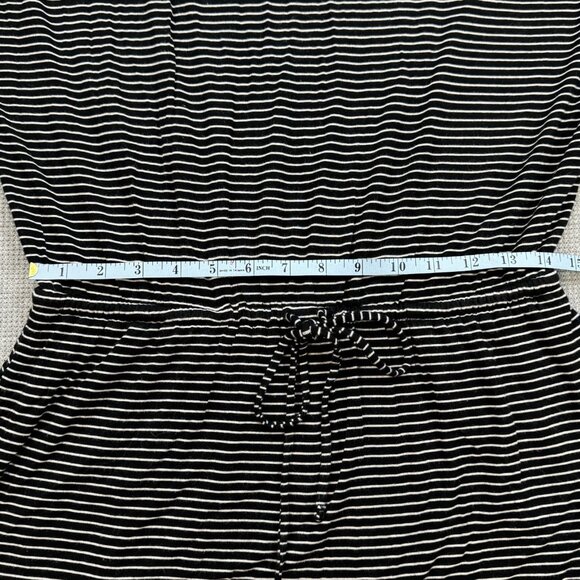 24/7 Maurices Women Size M Black White Striped Sleeveless Dress Drawstring Waist - Picture 10 of 15